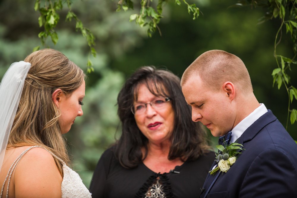 Couple Getting Married Outside with Lori B as MInister