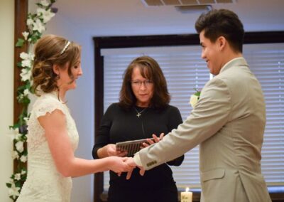 Lori Marrying a couple at the alter