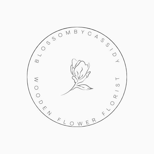 Amanda Bradford Floral Design Logo contains text and painted images of flowers