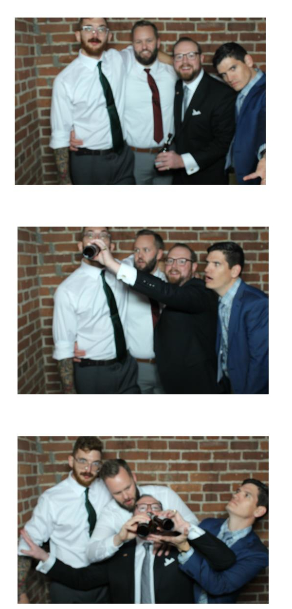 Groomsmen Using Mirror Photo Booth at Mavris Event Center In Indianapolis 