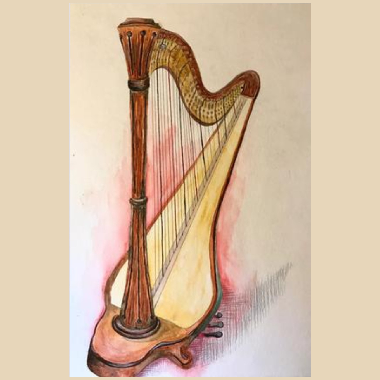 Harpist Logo for Maia Harpist for weddings and special events for Central and Northern Indiana